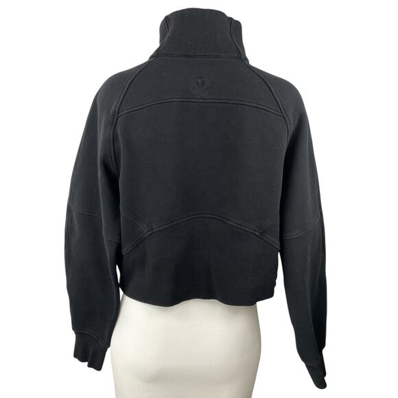Lululemon Scuba Women's Black Oversized Half Zip Long Sleeve Sweatshirt Top Sz 6 - Picture 2 of 3